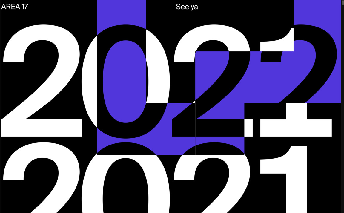 Web Design Inspiration - Area17 — 2021 Year in Review
