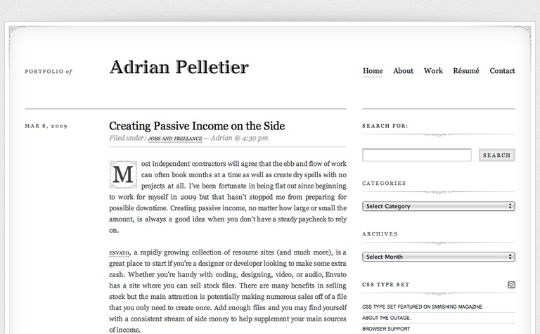 Web Design Inspiration - Adrian Pelletier