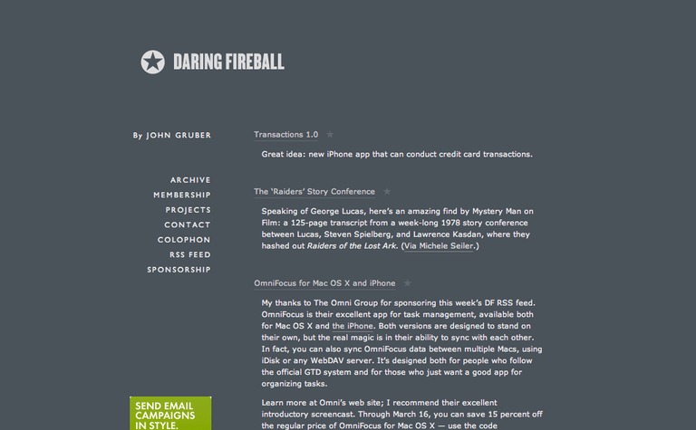 Web Design Inspiration - Daring Fireball