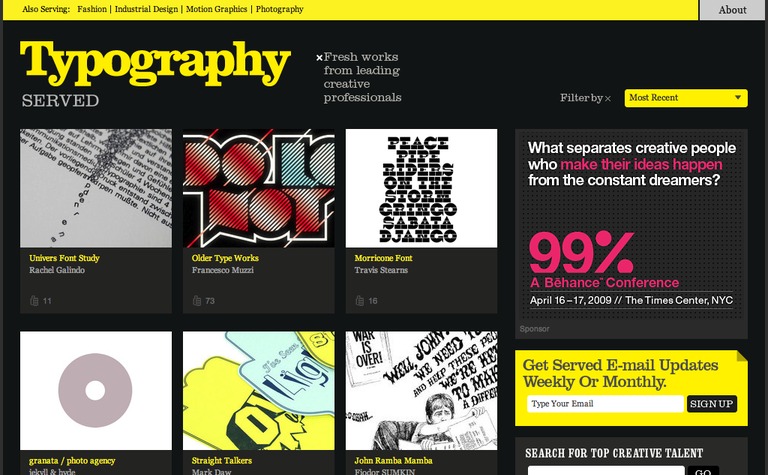 Web Design Inspiration - Typography Served