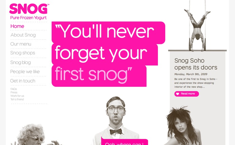 Web Design Inspiration - Snog Frozen Yogurt