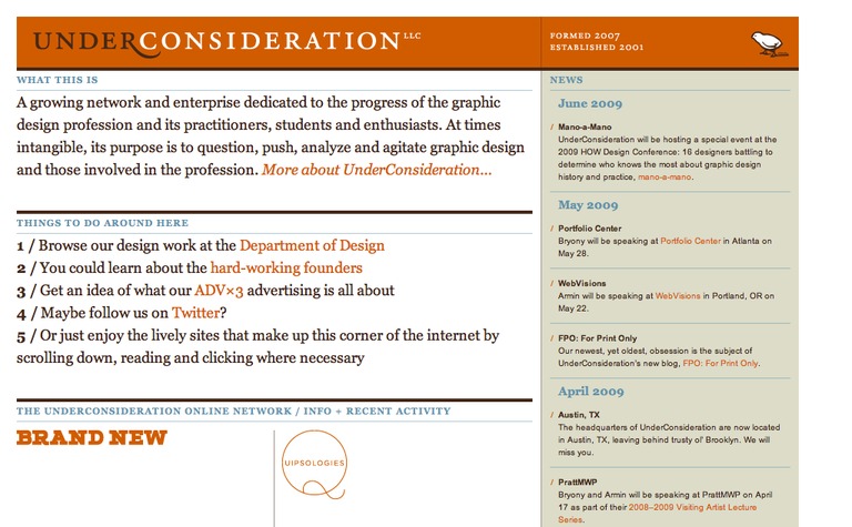 Web Design Inspiration - Under Consideration