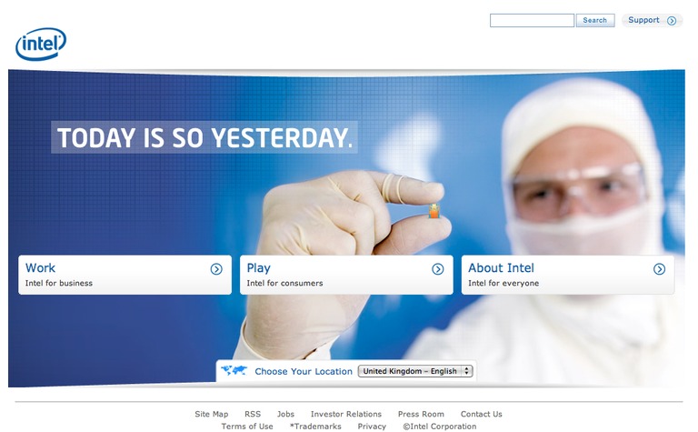 Web Design Inspiration - Intel (welcome page)