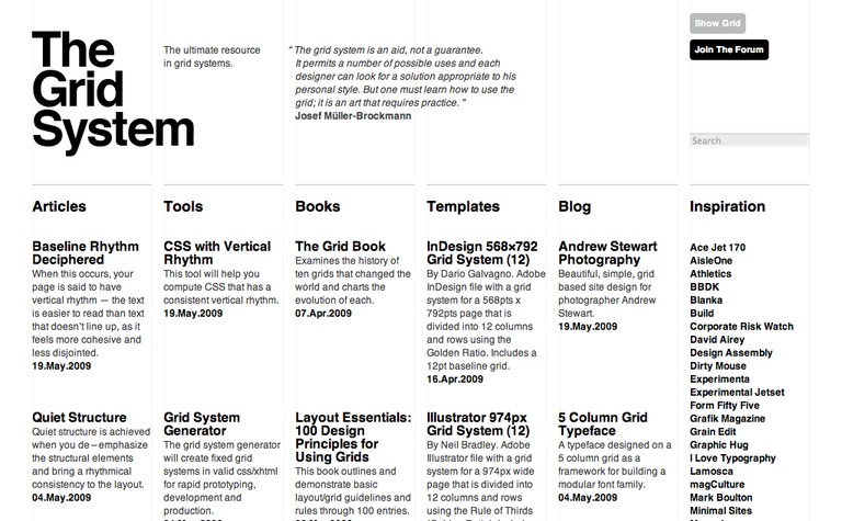 Web Design Inspiration - The Grid System