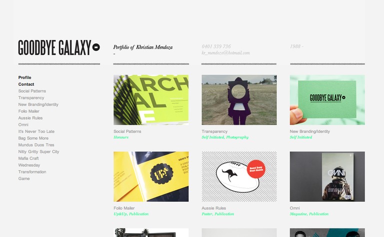 Web Design Inspiration - Goodbye Galaxy, Khristian Mendoza