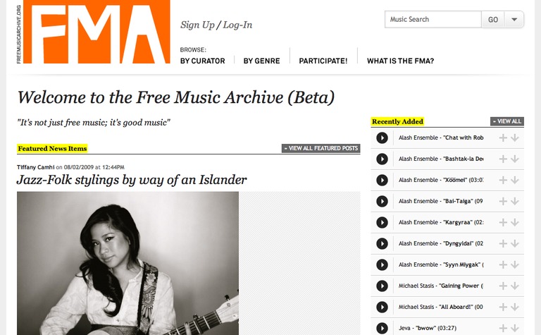 Web Design Inspiration - The Free Music Archive