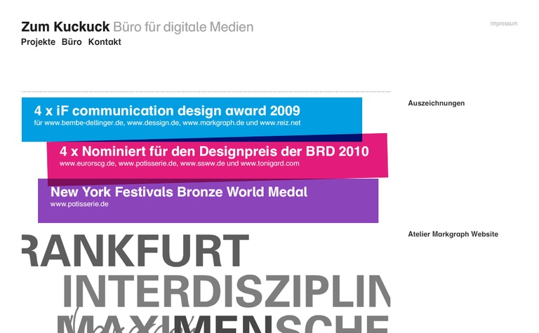 Web Design Inspiration - Zum Kuckuck