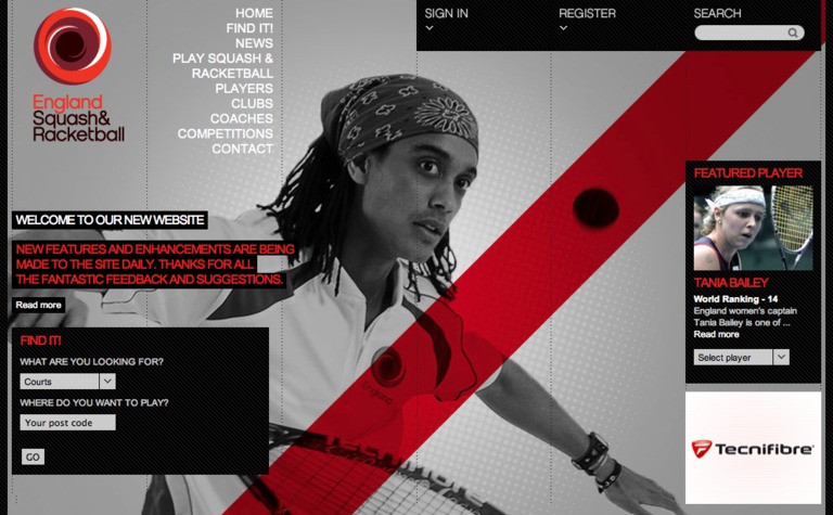 Web Design Inspiration - England Squash & Racketball