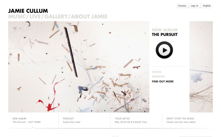 Web Design Inspiration - Jamie Cullum