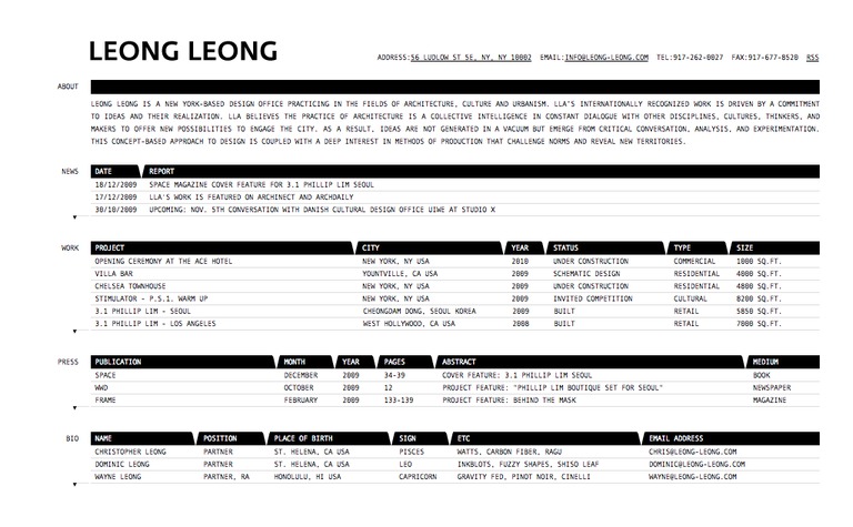 Web Design Inspiration - Leong Leong