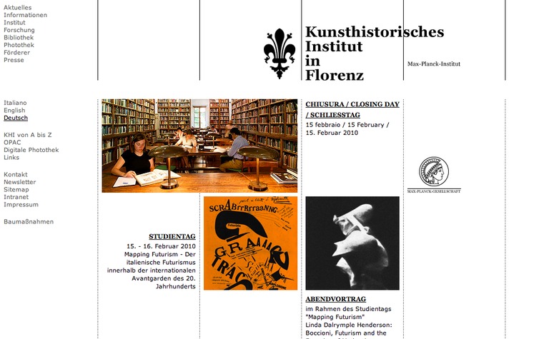 Web Design Inspiration - Kunsthistorisches Institut in Florenz