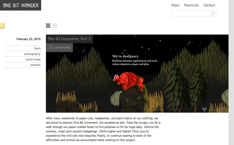 Web Design Inspiration - One Bit Wonder
