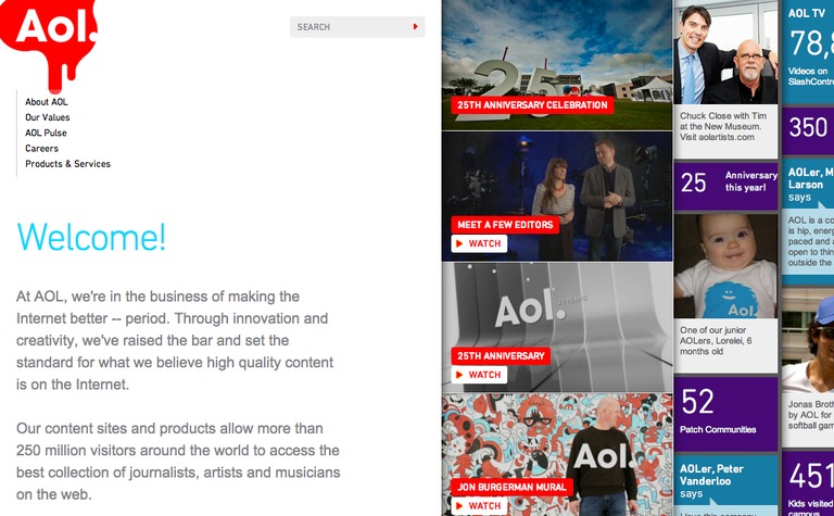 Web Design Inspiration - Aol Corporate