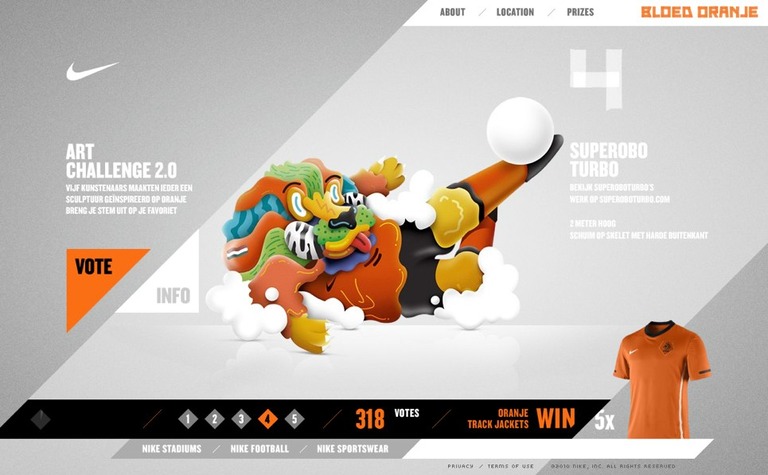 Web Design Inspiration - Nike Bloed Oranje Art Challenge