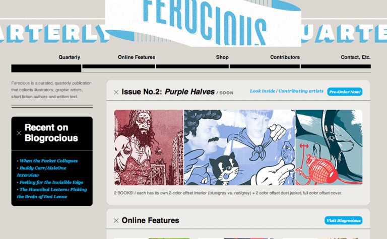 Web Design Inspiration - Ferocious Quarterley