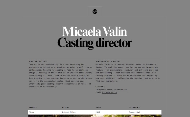 Web Design Inspiration - Micaela Valin