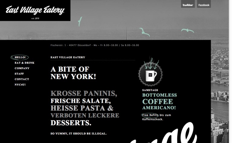 Web Design Inspiration - East Village Eatery