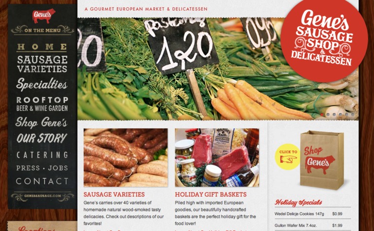 Web Design Inspiration - Gene’s Sausage Shop & Delicatessen