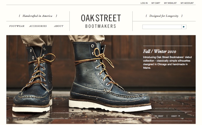 Web Design Inspiration - Oak Street Bootmakers