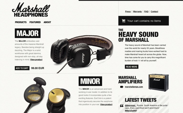 Web Design Inspiration - Marshall Headphones