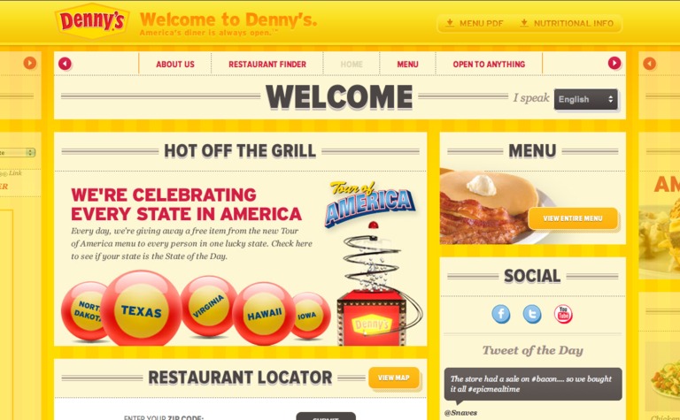 Web Design Inspiration - Denny’s