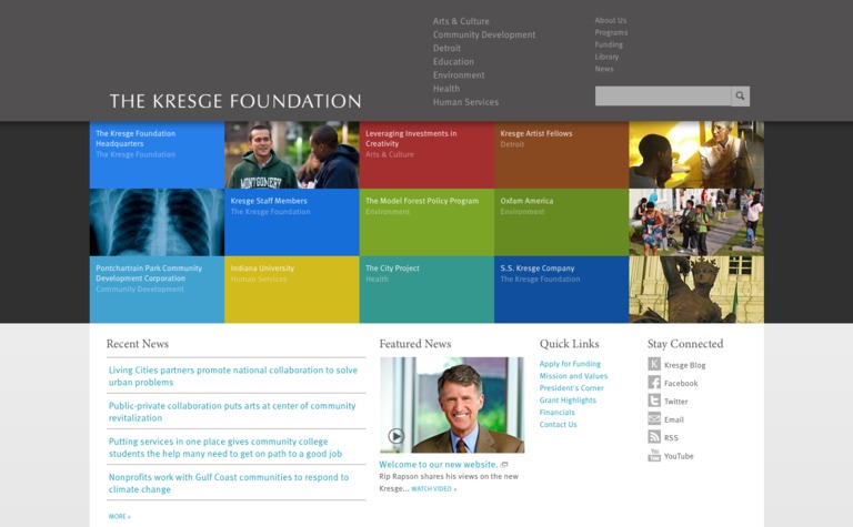 Web Design Inspiration - The Kresge Foundation