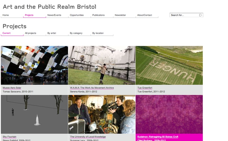 Web Design Inspiration - Art and the Public Realm Bristol