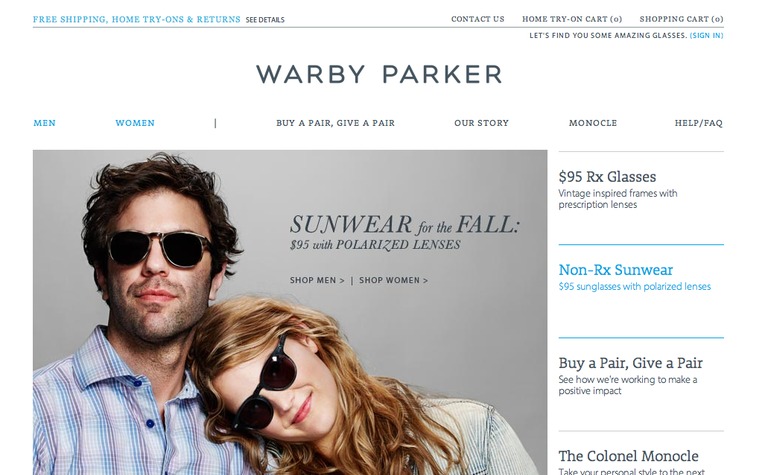 Web Design Inspiration - Warby Parker