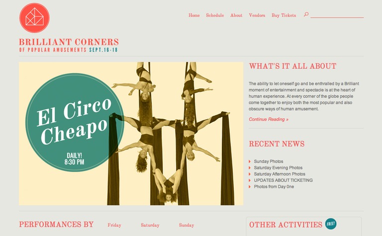 Web Design Inspiration - Brilliant Corners of Popular Amusements