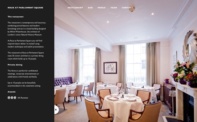 Web Design Inspiration - Roux at Parliament Square