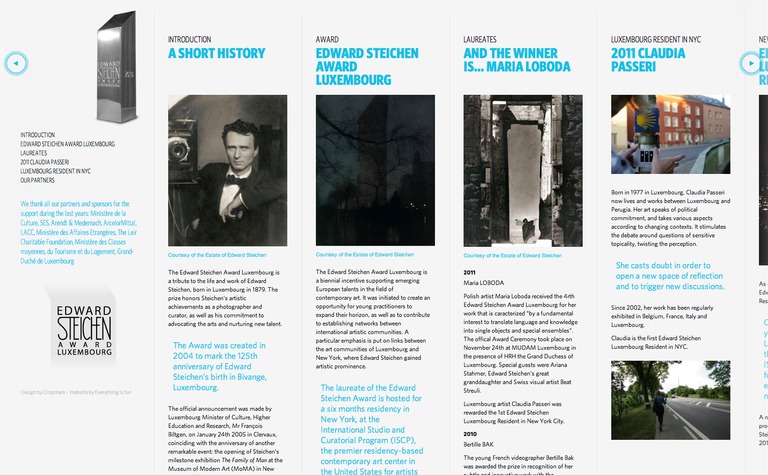 Web Design Inspiration - Edward Steichen Award Luxembourg