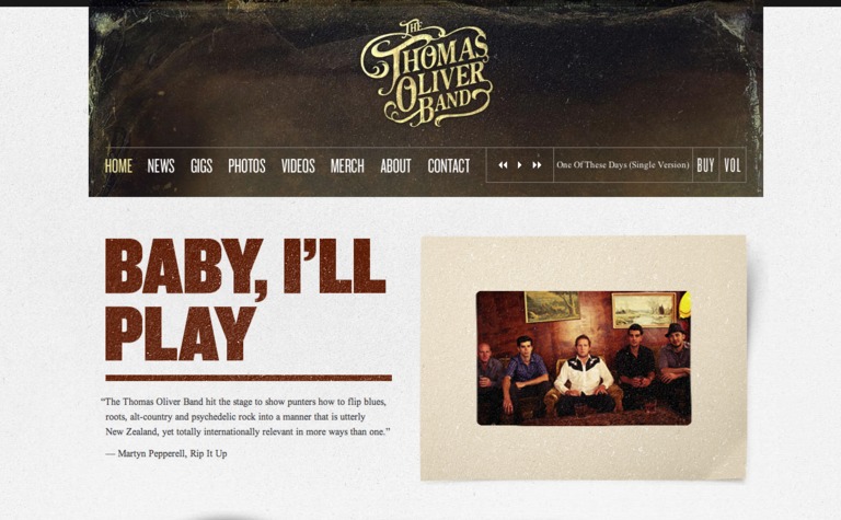 Web Design Inspiration - The Thomas Oliver Band