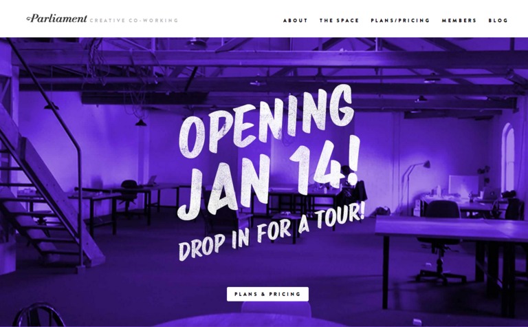 Web Design Inspiration - Parliament Creative Co-working