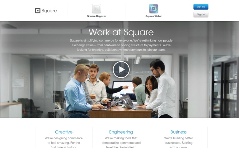 Web Design Inspiration - Square: Careers