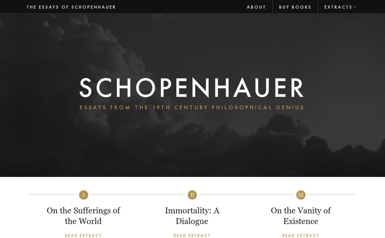 Web Design Inspiration - Essays of Schopenhauer