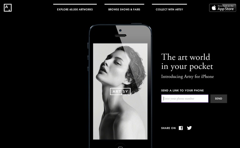 Web Design Inspiration - Artsy — iPhone App