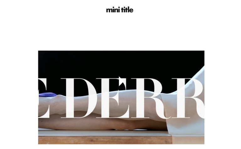 Web Design Inspiration - Mini Title