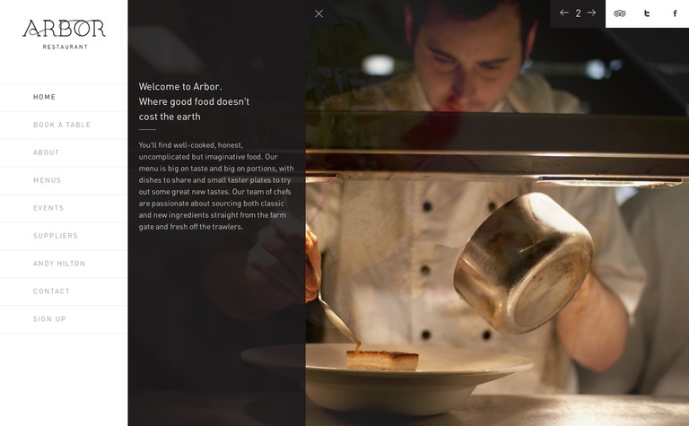 Web Design Inspiration - Arbor Restaurant