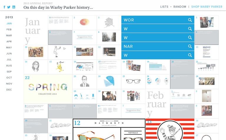 Web Design Inspiration - Warby Parker — Annual Report 2013