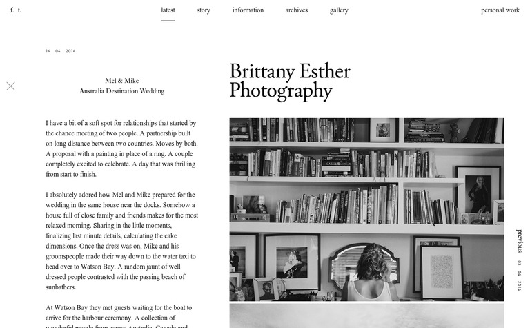 Web Design Inspiration - Brittany Esther Photography
