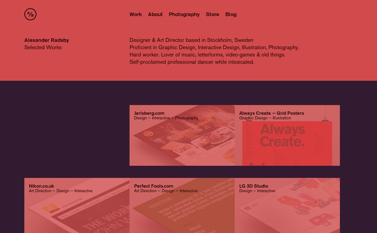 Web Design Inspiration - Alexander Radsby