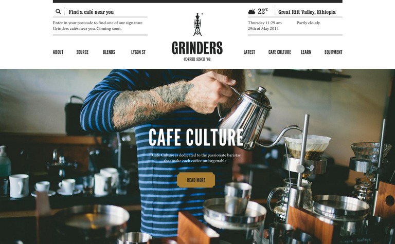 Web Design Inspiration - Grinders Coffee
