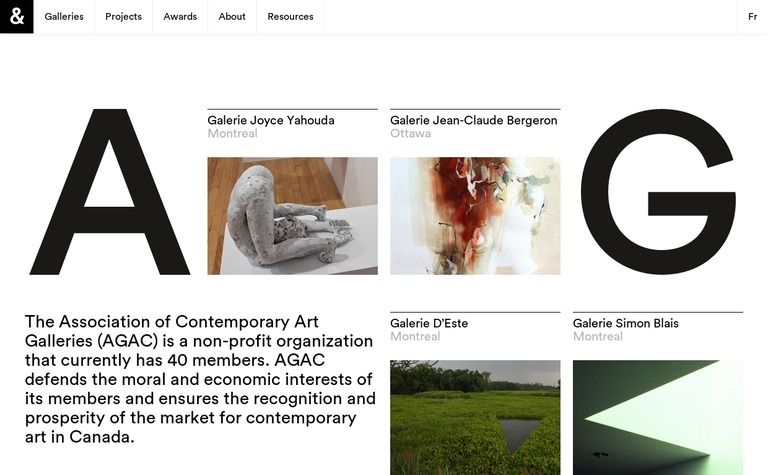 Web Design Inspiration - Contemporary Art Galleries Association