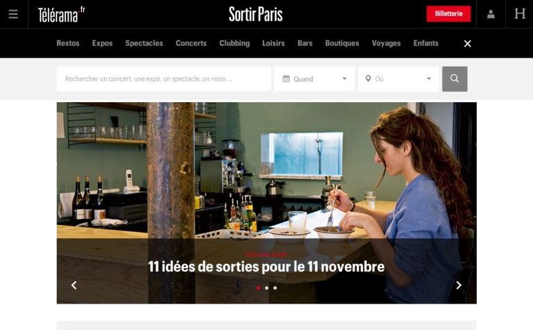 Web Design Inspiration - Sortir à Paris