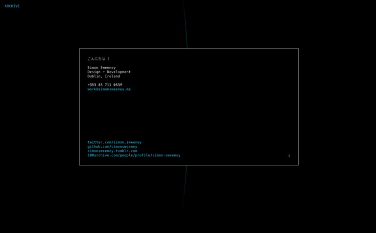 Web Design Inspiration - Simon Sweeney