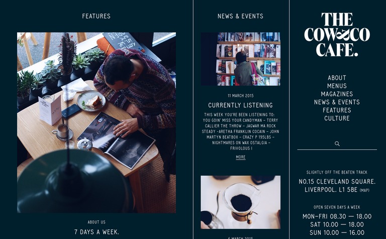 Web Design Inspiration - Cow&Co Cafe