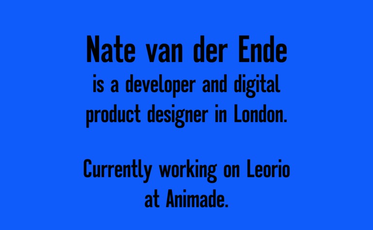 Web Design Inspiration - Nate van der Ende