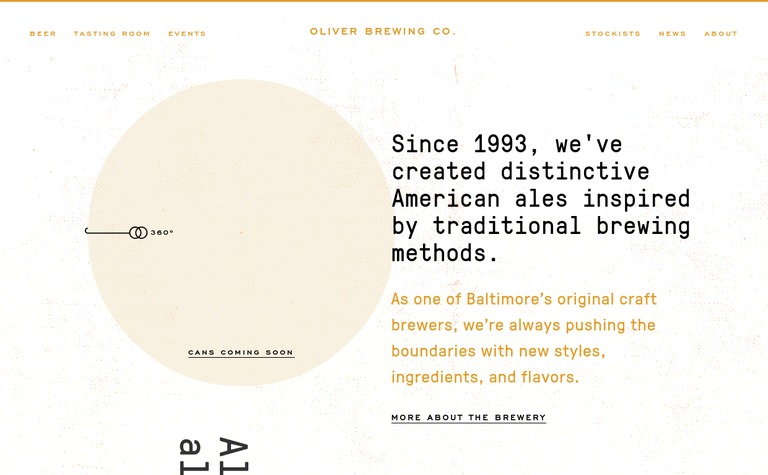 Web Design Inspiration - Oliver Brewing Co.