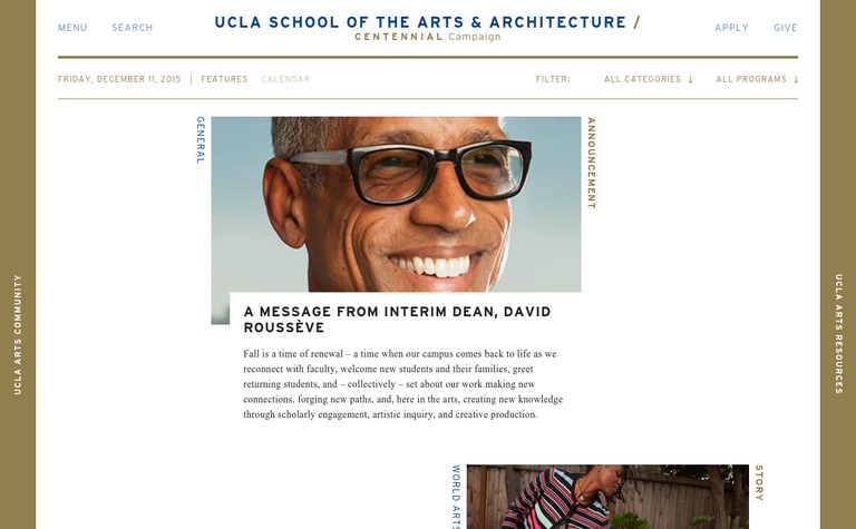 Web Design Inspiration - UCLA School of the Arts & Architecture