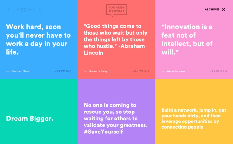 Web Design Inspiration - Founder Mantras